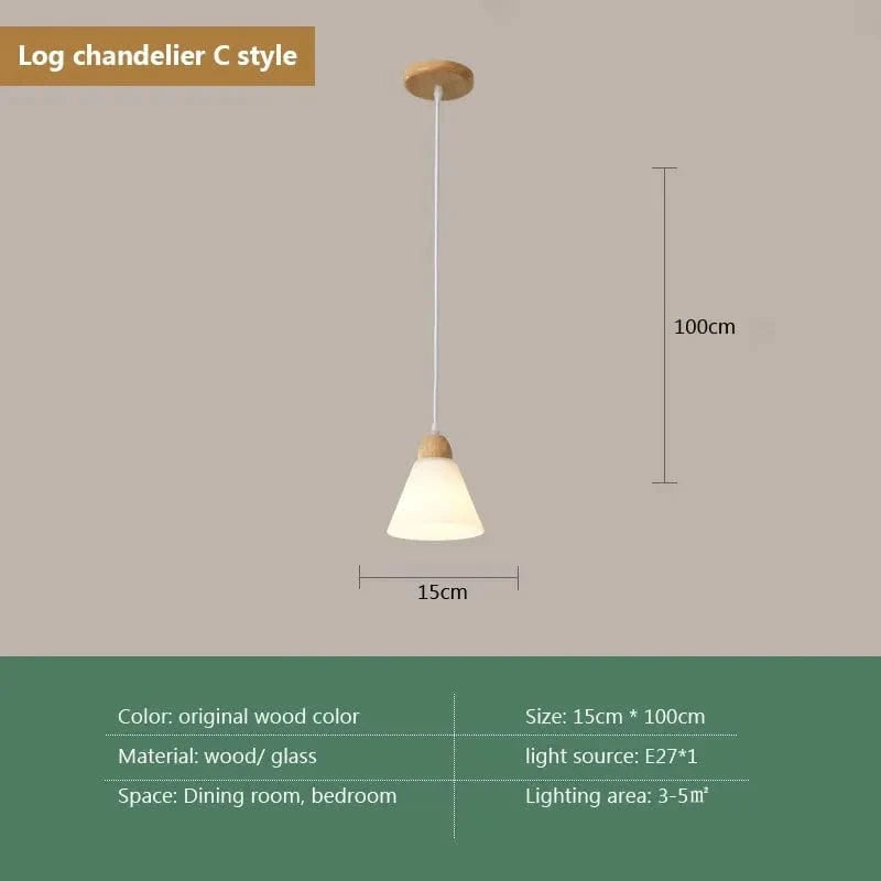 Lampe Suspendue Nordique en Bois et Verre Postmoderne en U - Style Scandinave | Marco Lucetti C / Sans ampoule / CHINE