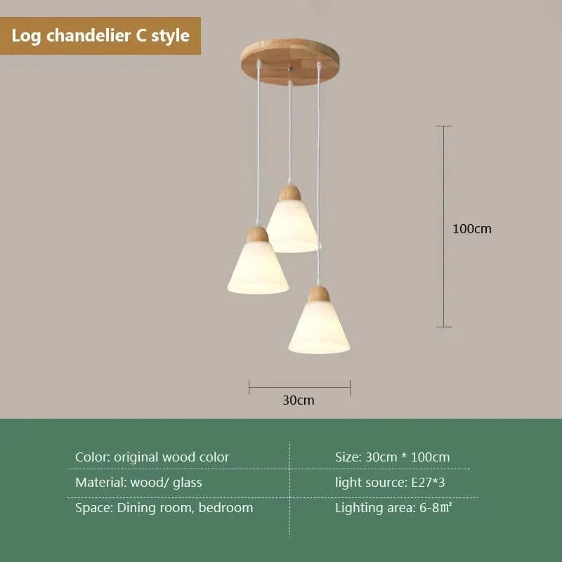 Lampe Suspendue Nordique en Bois et Verre Postmoderne en U - Style Scandinave | Marco Lucetti CC / Sans ampoule / CHINE