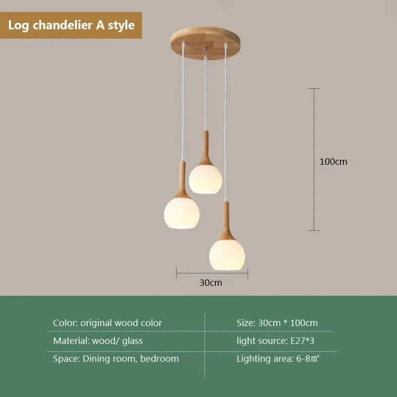 Lampe Suspendue Nordique en Bois et Verre Postmoderne en U - Style Scandinave | Marco Lucetti DA / Sans ampoule / CHINE