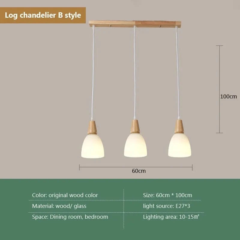 Lampe Suspendue Nordique en Bois et Verre Postmoderne en U - Style Scandinave | Marco Lucetti KG / Avec ampoule / CHINE