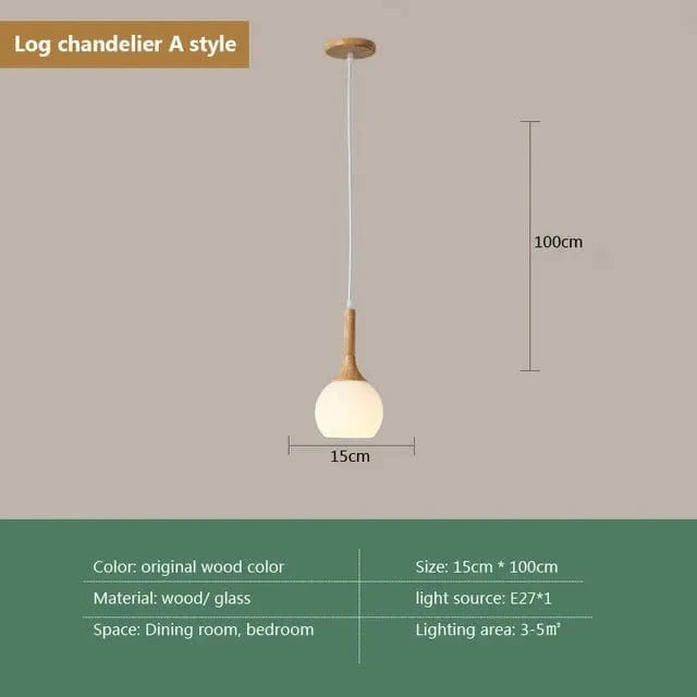 Lampe Suspendue Nordique en Bois et Verre Postmoderne en U - Style Scandinave | Marco Lucetti UN / Avec ampoule / CHINE