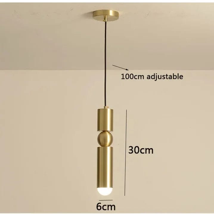 Lampe Suspendue Nordique en Cuivre Doré pour Chambre, Salon, Restaurant, Bar, etc. | Marco Lucetti