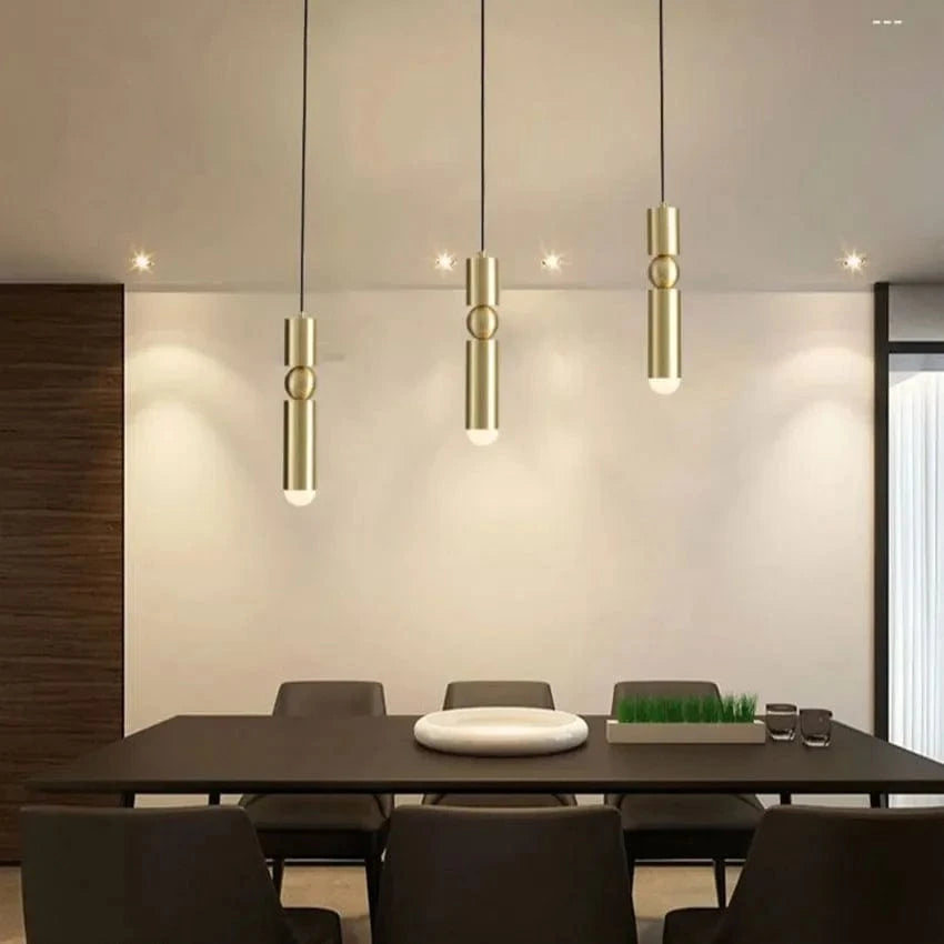 Lampe Suspendue Nordique en Cuivre Doré pour Chambre, Salon, Restaurant, Bar, etc. | Marco Lucetti