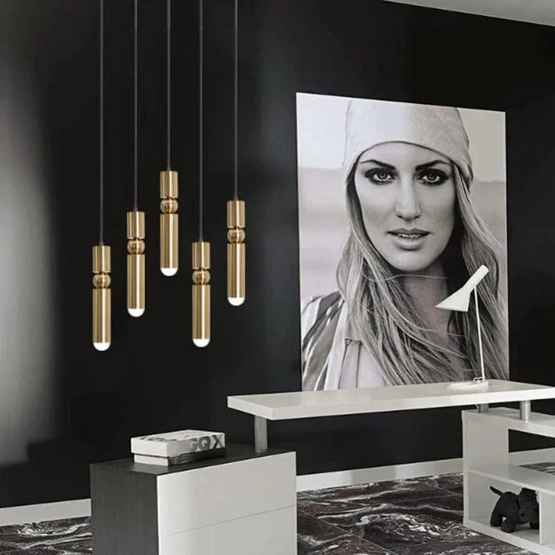 Lampe Suspendue Nordique en Cuivre Doré pour Chambre, Salon, Restaurant, Bar, etc. | Marco Lucetti