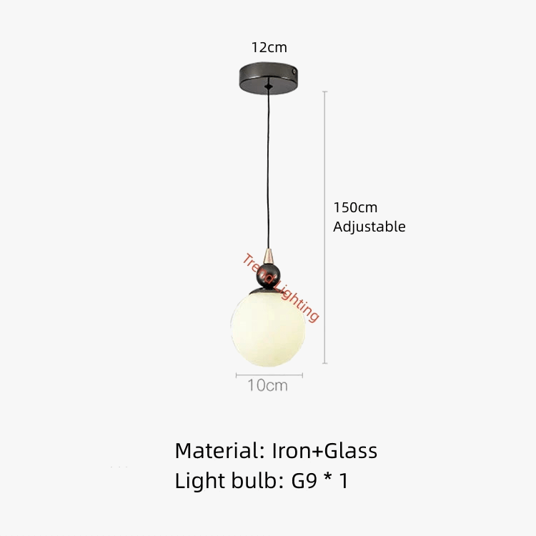 Lampe Suspendue Nordique en Métal et Verre avec Fil Réglable - Élégance Scandinave