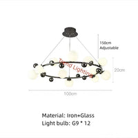 Lampe Suspendue Nordique en Métal et Verre avec Fil Réglable - Élégance Scandinave | Marco Lucetti Lumières C-12 / Lumière naturelle