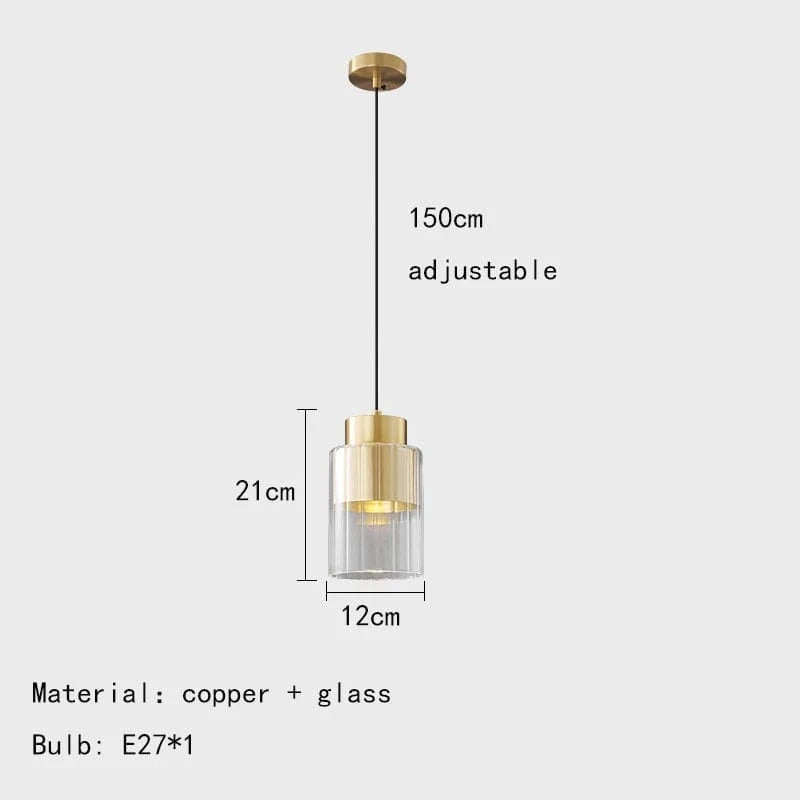 Lampe Suspendue Nordique en Verre et Laiton avec Fil Réglable - Livraison Directe | Marco Lucetti Or / Blanc froid