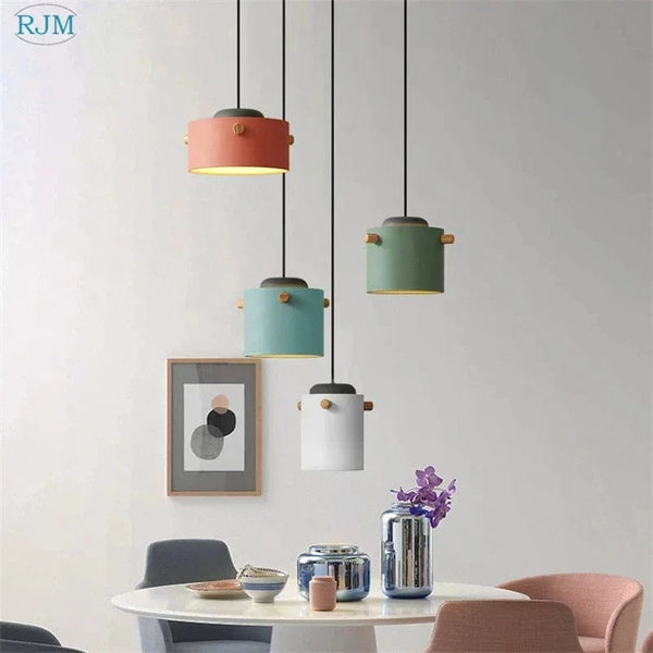 Lampe Suspendue Nordique Macarons LED en Bois - Collection Créative | Marco Lucetti