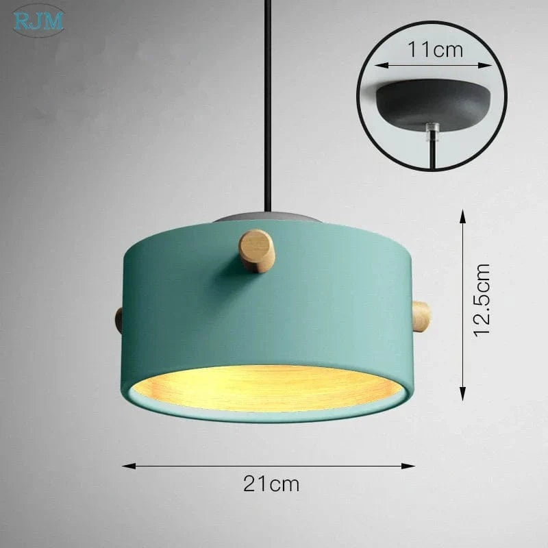 Lampe Suspendue Nordique Macarons LED en Bois - Collection Créative | Marco Lucetti A bleu