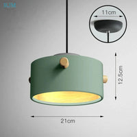 Lampe Suspendue Nordique Macarons LED en Bois - Collection Créative | Marco Lucetti A vert