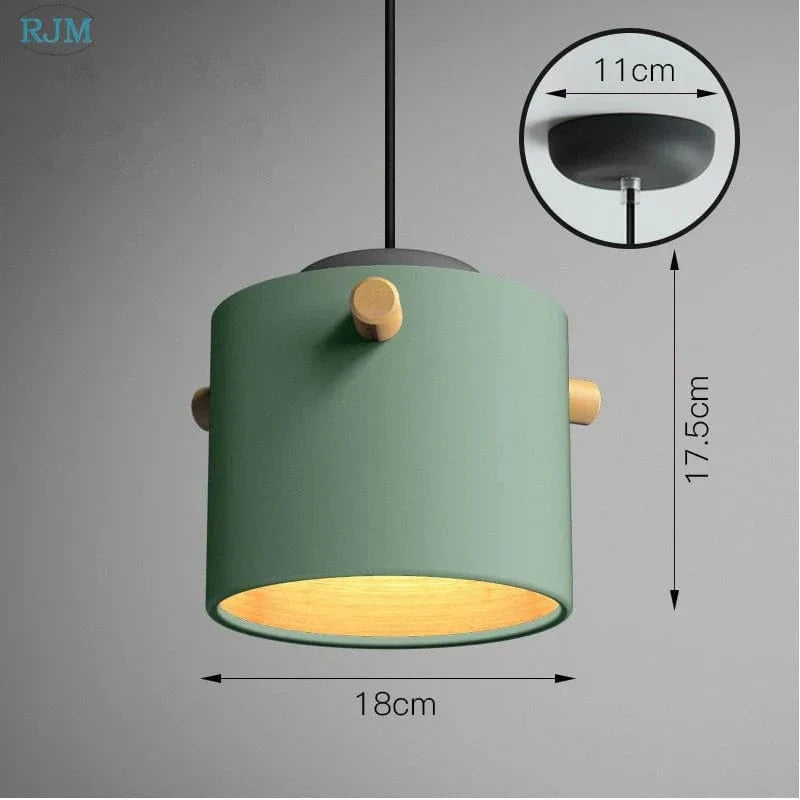 Lampe Suspendue Nordique Macarons LED en Bois - Collection Créative | Marco Lucetti B Vert