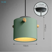 Lampe Suspendue Nordique Macarons LED en Bois - Collection Créative | Marco Lucetti B Vert