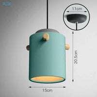 Lampe Suspendue Nordique Macarons LED en Bois - Collection Créative | Marco Lucetti C Bleu