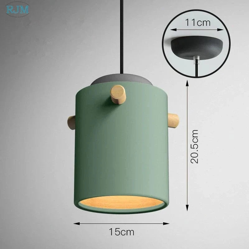 Lampe Suspendue Nordique Macarons LED en Bois - Collection Créative | Marco Lucetti C Vert