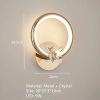 Lampe suspendue papillon en anneau d'or LED pour hôtel boutique et bureau | Marco Lucetti A-20 cm / 3 modifiables