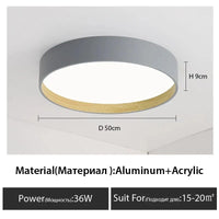  Lampe Suspendue pour Plafond Moderne pour Salon ou Chambre | Marco Lucetti Gris-Dia 50cm / Lumière chaude 3000K