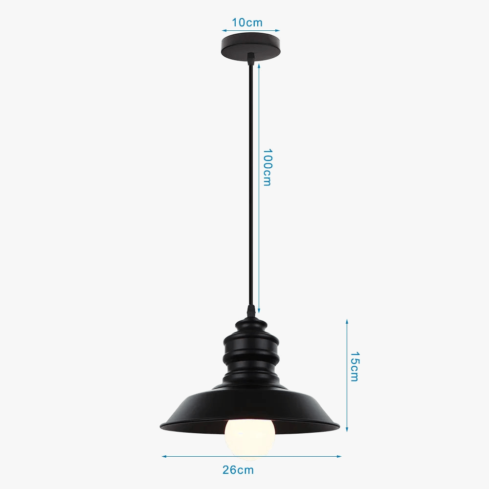 Lampe suspendue Rétro Loft Led  en fer noir pour une décoration tendance | Marco Lucetti Noir