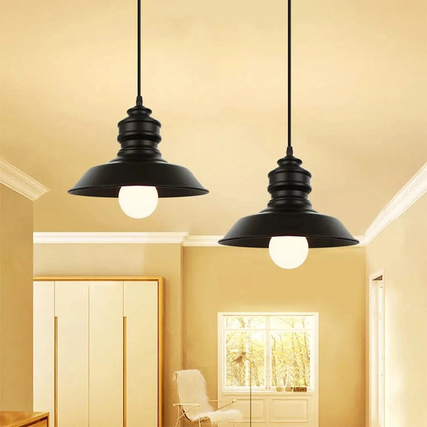 Lampe suspendue Rétro Loft Led  en fer noir pour une décoration tendance | Marco Lucetti Noir