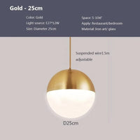 Lampe Suspendue Sphérique Design Moderne pour Intérieurs LED - Luminia | Marco Lucetti PL831 A Or 25cm / Lumière tricolore