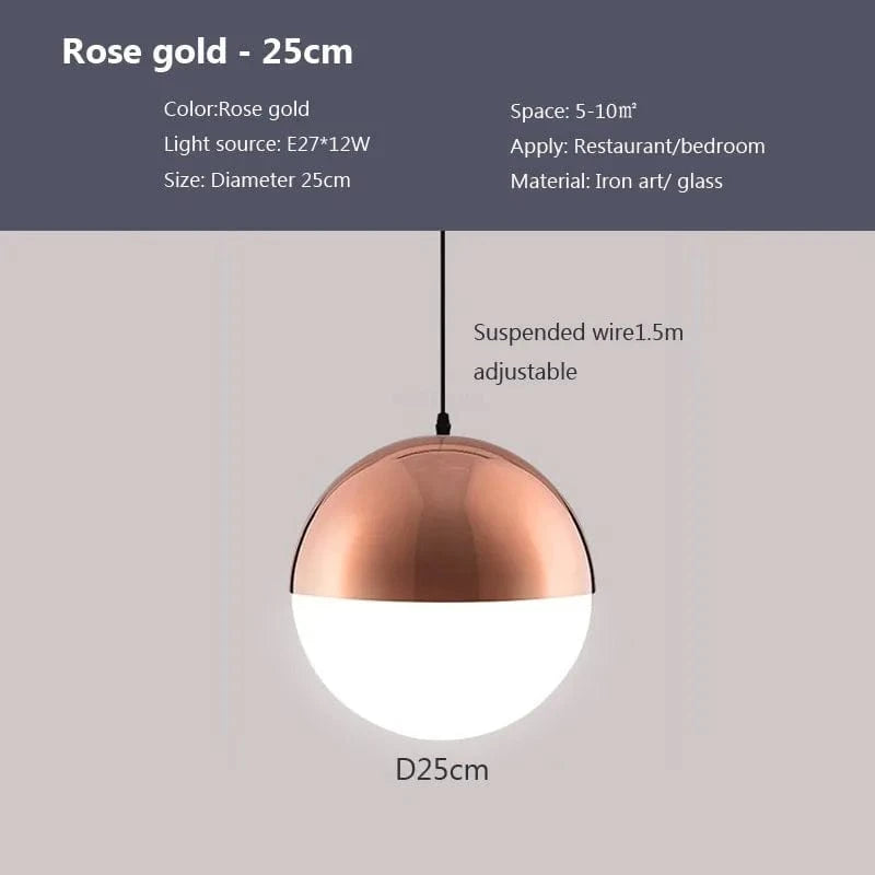 Lampe Suspendue Sphérique Design Moderne pour Intérieurs LED - Luminia | Marco Lucetti PL831 A Ro Or 25cm / Lumière tricolore