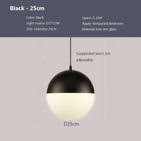 Lampe Suspendue Sphérique Design Moderne pour Intérieurs LED - Luminia | Marco Lucetti PL831A Noir 25cm / Lumière tricolore