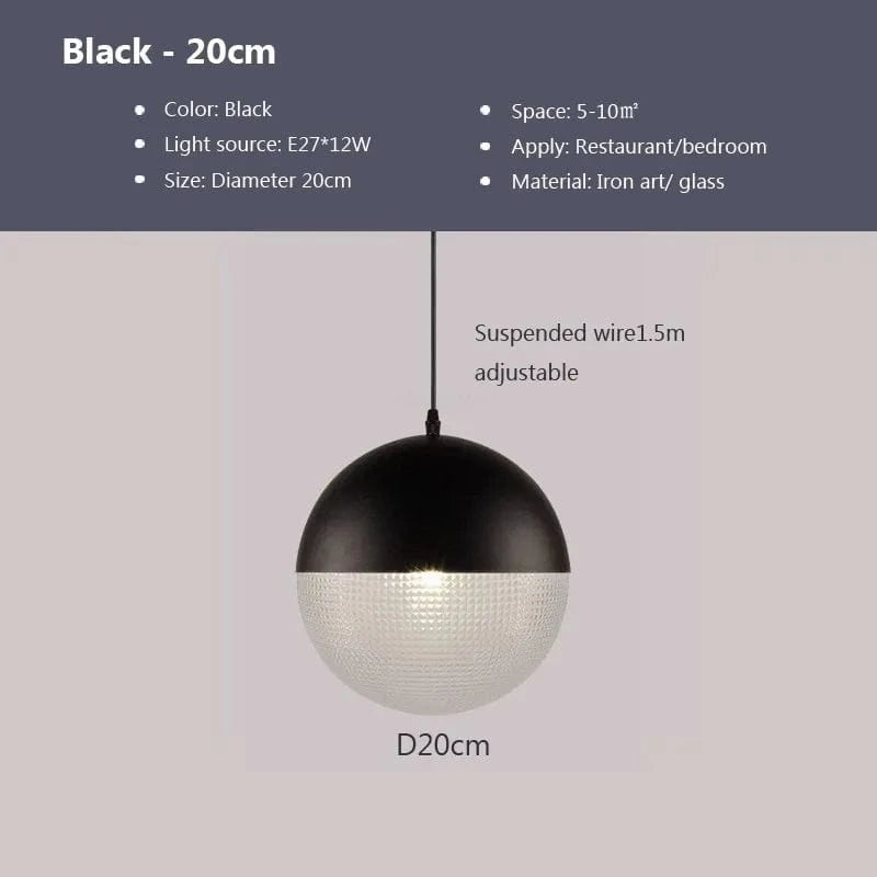 Lampe Suspendue Sphérique Design Moderne pour Intérieurs LED - Luminia | Marco Lucetti PL831B Noir 20cm / Lumière tricolore