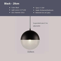 Lampe Suspendue Sphérique Design Moderne pour Intérieurs LED - Luminia | Marco Lucetti PL831B Noir 20cm / Lumière tricolore