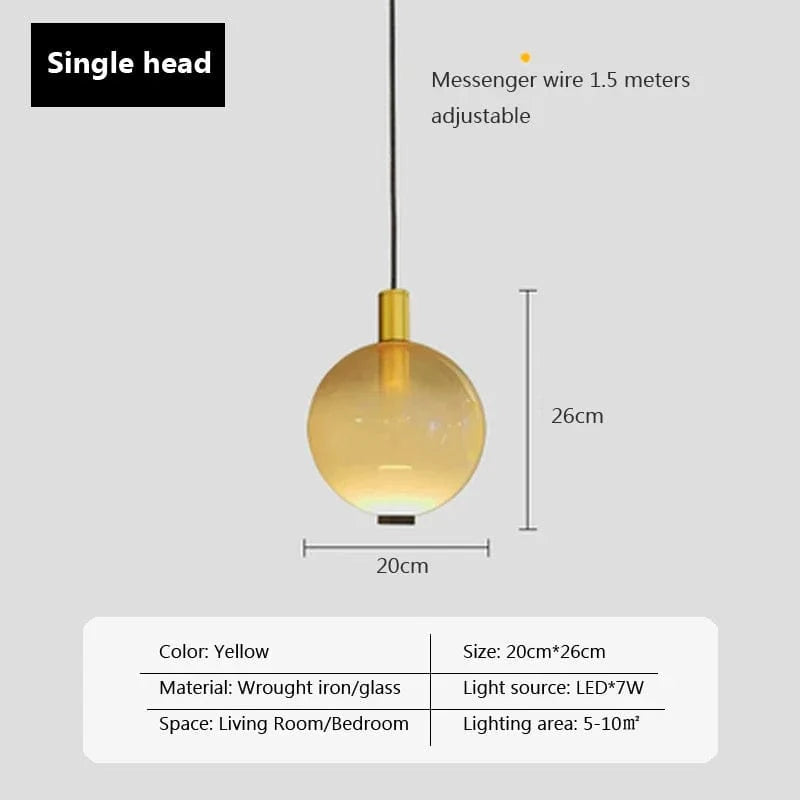 Lampe Suspendue Verre Dégradé Nordique - Éclairage Design 110V-220V | Marco Lucetti B