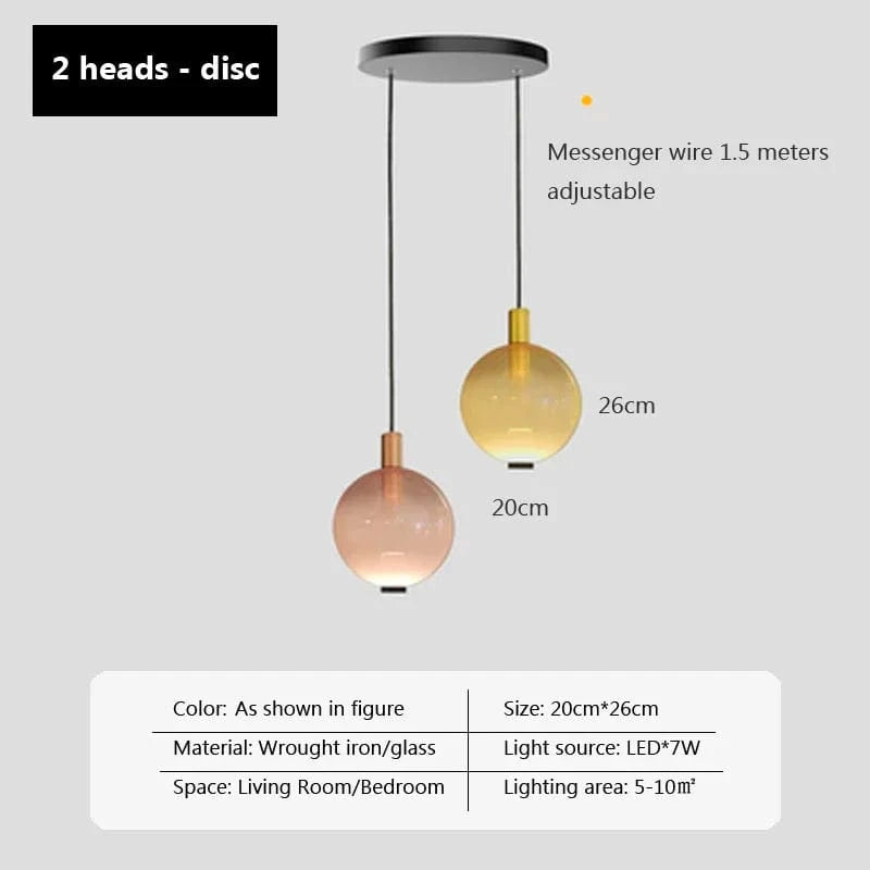 Lampe Suspendue Verre Dégradé Nordique - Éclairage Design 110V-220V | Marco Lucetti E