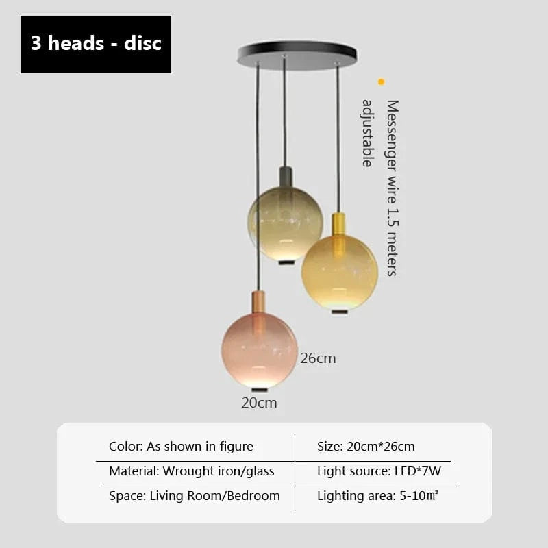 Lampe Suspendue Verre Dégradé Nordique - Éclairage Design 110V-220V | Marco Lucetti G