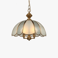 Lampe suspendue vintage américaine en verre d'art et cuivre | Marco Lucetti