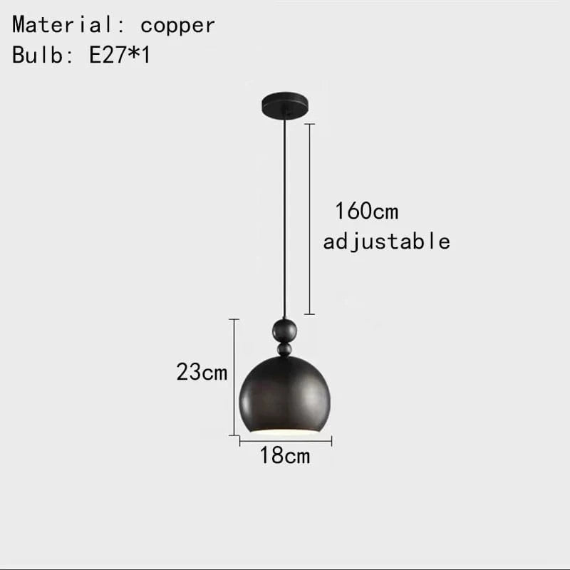 Lampe Suspendue Vintage en Cuivre avec Fil Réglable - Édition Exclusive | Marco Lucetti Noir / 3000K