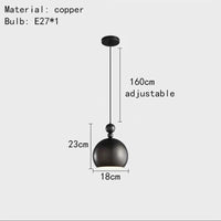 Lampe Suspendue Vintage en Cuivre avec Fil Réglable - Édition Exclusive | Marco Lucetti Noir / 3000K