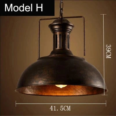Lampe suspendue vintage Loft Industriel Nordique Veilleuse Bar | Marco Lucetti Modèle H avec ampoule / Avec ampoule 110V