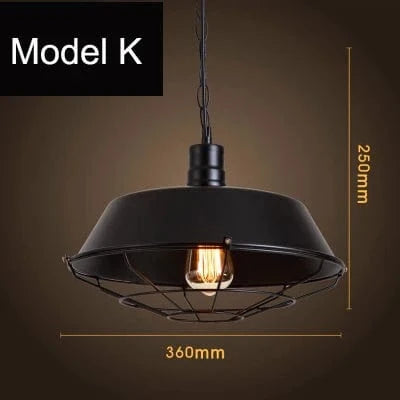 Lampe suspendue vintage Loft Industriel Nordique Veilleuse Bar | Marco Lucetti Modèle K avec ampoule / Avec ampoule 110V