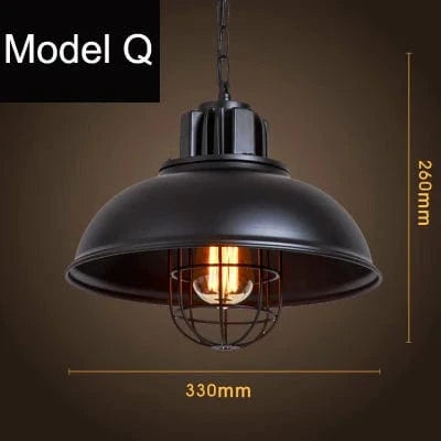Lampe suspendue vintage Loft Industriel Nordique Veilleuse Bar | Marco Lucetti Modèle Q avec ampoule / Avec ampoule 110V