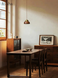 Lampe suspendue Wabi-sabi en bois de noyer pour chambre à coucher - Édition limitée Nanyang Vintage | Marco Lucetti