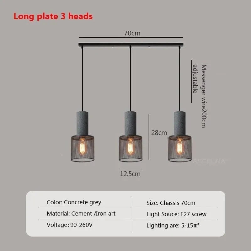 Lampe Suspension à Têtes Multiples en Ciment onc es993 LED | Marco Lucetti PL059 Gris 12,5 cm 3H / Pas d'ampoule