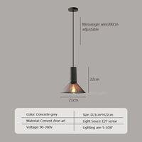 Lampe Suspension à Têtes Multiples en Ciment onc es993 LED | Marco Lucetti PL059 Gris 21cm / Pas d'ampoule