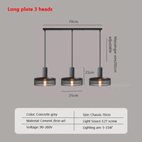 Lampe Suspension à Têtes Multiples en Ciment onc es993 LED | Marco Lucetti PL059 Gris 25cm 3H / Pas d'ampoule