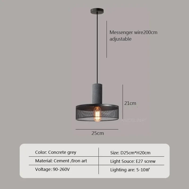 Lampe Suspension à Têtes Multiples en Ciment onc es993 LED | Marco Lucetti PL059 Gris 25cm / Pas d'ampoule