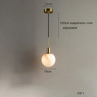 Lampe Suspension en Marbre à LED Minimaliste | Marco Lucetti C / Lumière chaude