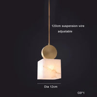 Lampe Suspension en Marbre à LED Minimaliste | Marco Lucetti H / Lumière chaude