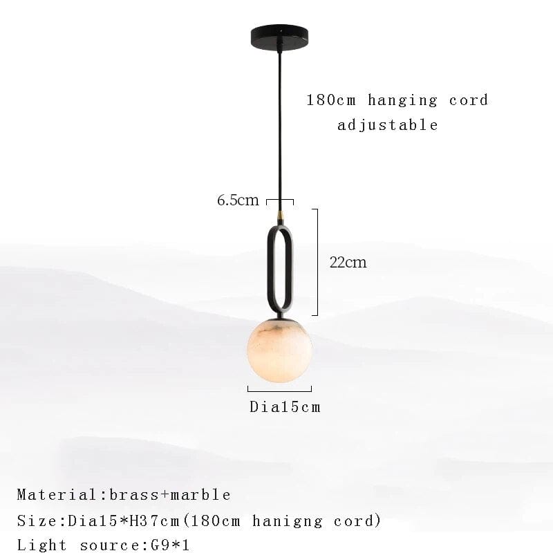 Lampe Suspension en Marbre à LED Minimaliste | Marco Lucetti K grand / Lumière chaude