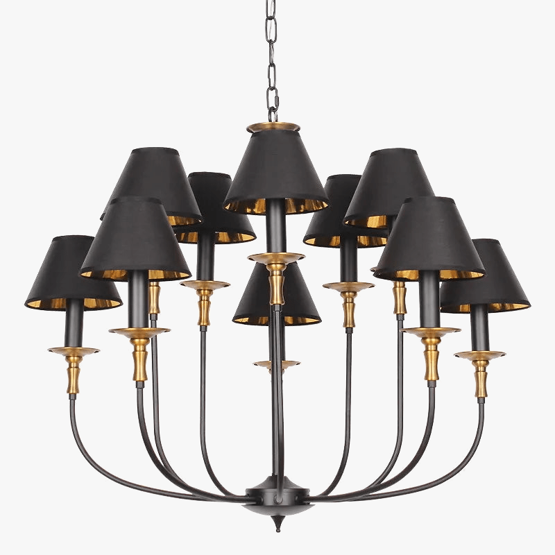 Lampe Suspension Européenne Noire Rétro Fer Forgé | Marco Lucetti