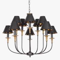 Lampe Suspension Européenne Noire Rétro Fer Forgé | Marco Lucetti