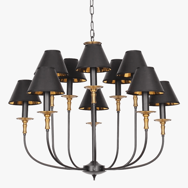 Lampe Suspension Européenne Noire Rétro Fer Forgé | Marco Lucetti