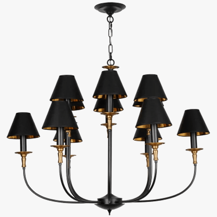 Lampe Suspension Européenne Noire Rétro Fer Forgé | Marco Lucetti