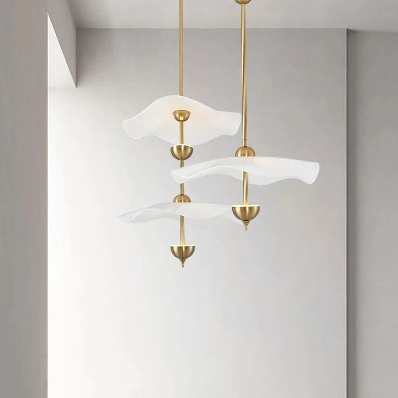 Lampe Suspension Feuille de Lotus en Métal Doré - Luminaires Art Déco | Marco Lucetti