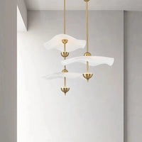 Lampe Suspension Feuille de Lotus en Métal Doré - Luminaires Art Déco | Marco Lucetti